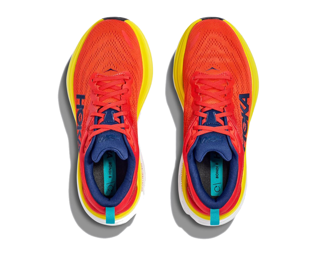 Hoka One One Bondi 8 Mens 8 D Running Shoes Red Alert Flame 1123202 RAFL Hoka One One HOKA Bondi 8 Red Alert Flame for sale | eBay main image 2