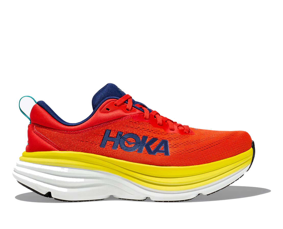 Hoka One One Bondi 8 Mens 8 D Running Shoes Red Alert Flame 1123202 RAFL HOKA Men main image 3