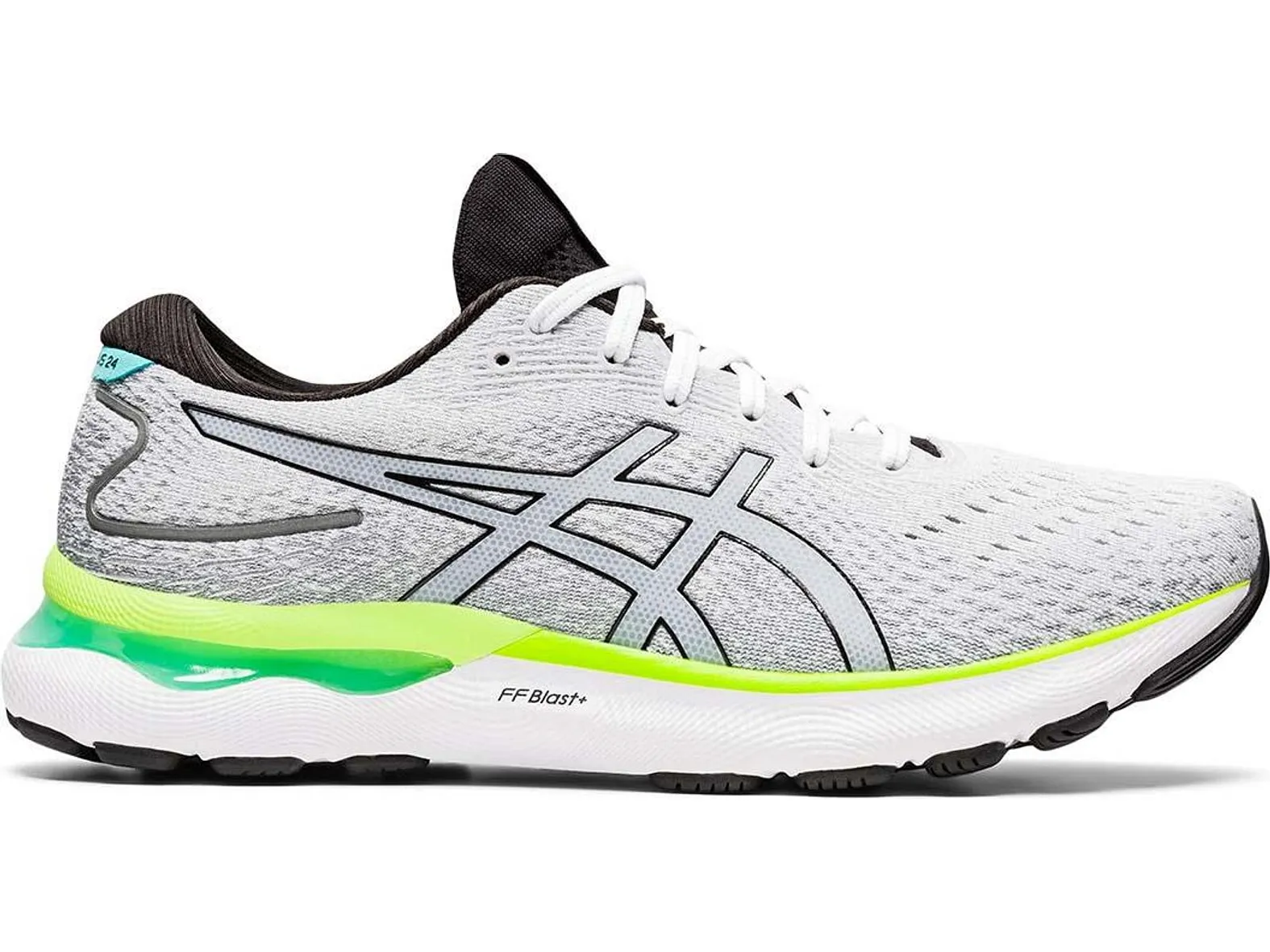 Asics MEN S GEL NIMBUS 24 100 WHITE BLACK