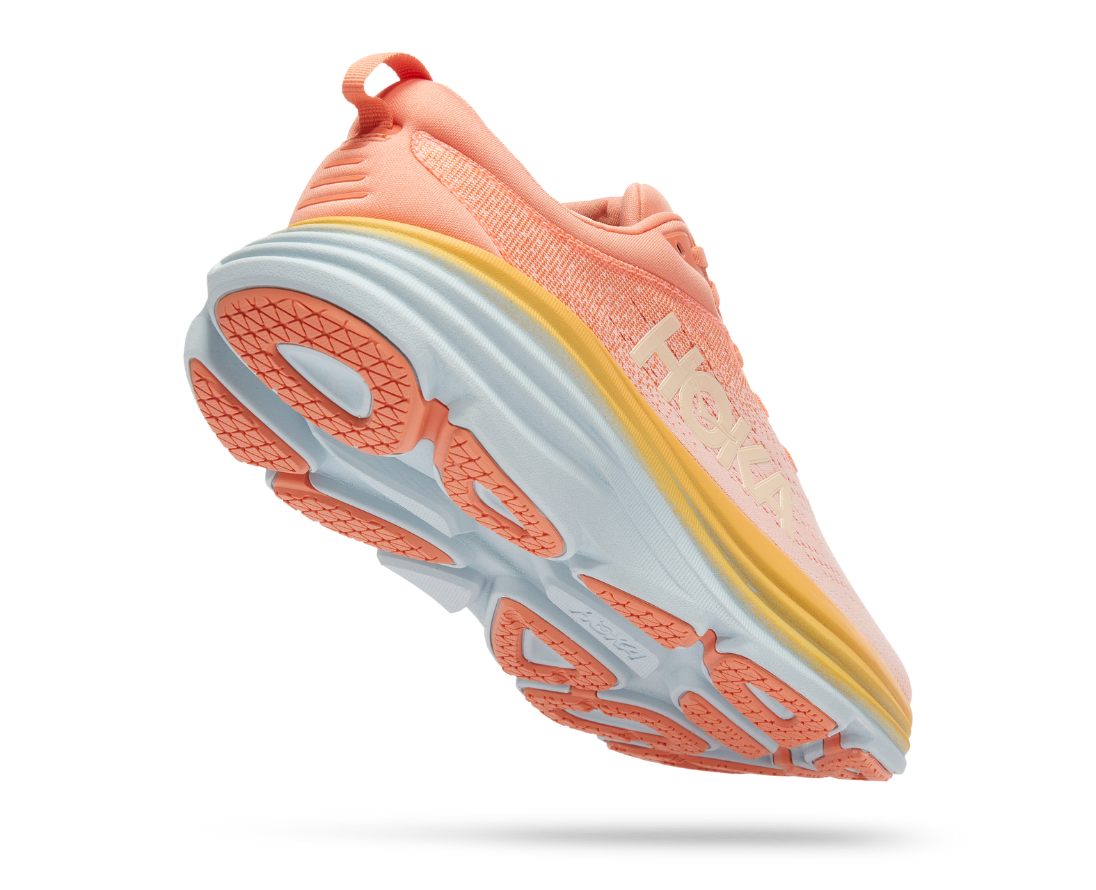 Hoka Running Shoes Peach Size 8 Athletic Sneakers Sz 10.5 Runner Casual Athlete Hoka Bondi 8 - Shell Coral - Peach Parfait – Fit2Run main image 2